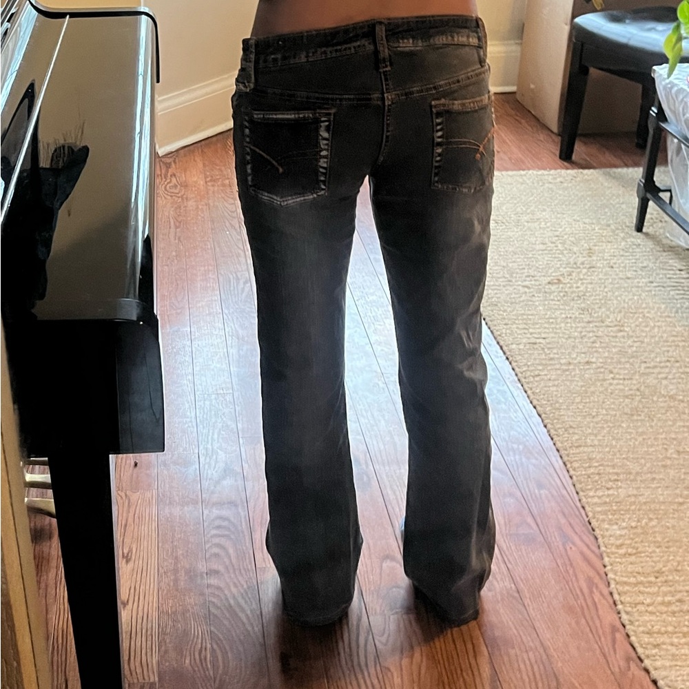 Vintage Women's Low rise Dark Grey Bootcut Jeans - Picture 2 of 5